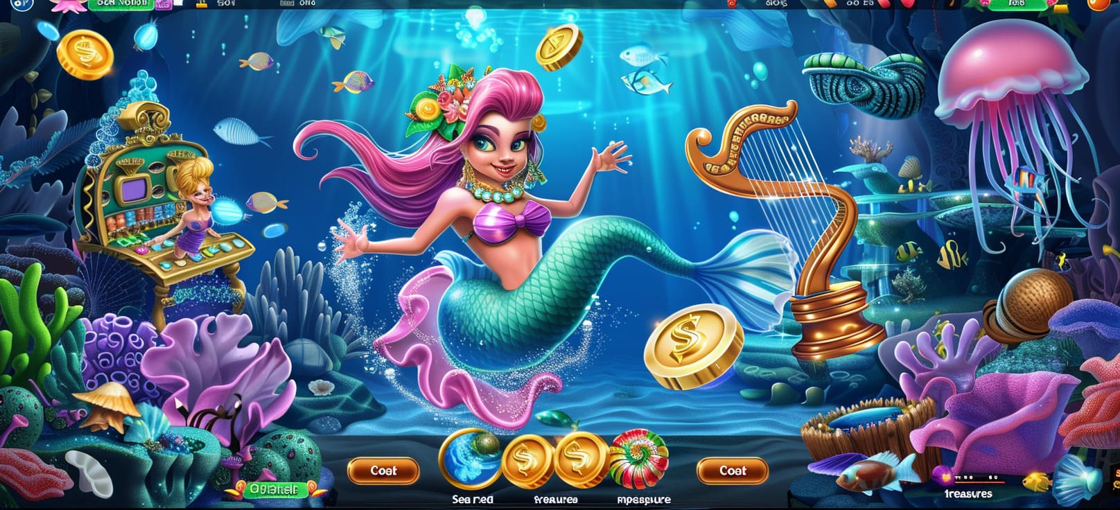 Caça-níqueis de sereia online com tesouros do mar no 2210bet cassino